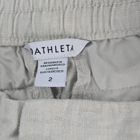 Athleta Voyager Linen Pant - jogger beige tan womens size 2 6651 - Picture 8 of 11